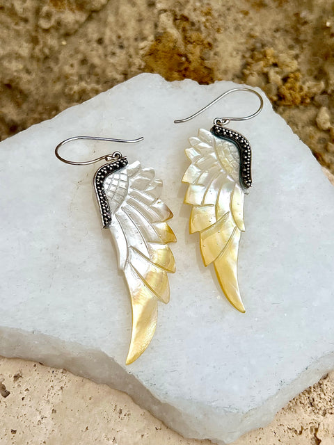 White abalone deals earrings