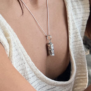 Silver Love Scroll Locket & Chain