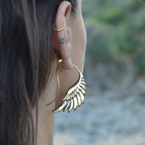 Brass Wing Earrings
