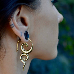 Brass River Goddess Earrings