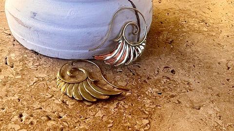 Brass Gypsy Wing Earrings