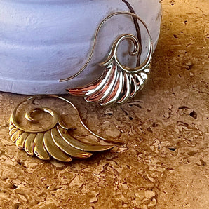 Brass Gypsy Wing Earrings