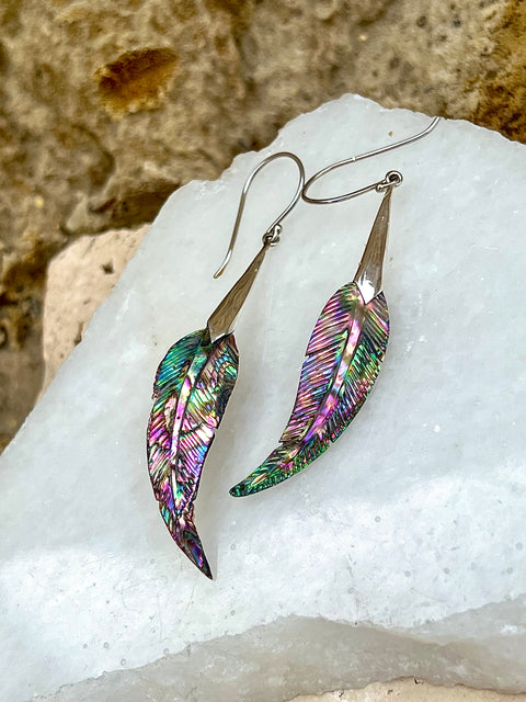 Feather sterling 2025 silver earrings