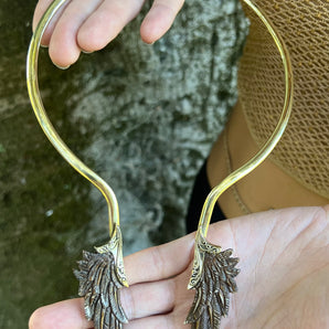 Wood & Brass Angel Neck Collar