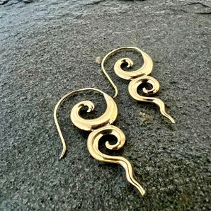 Brass River Goddess Earrings