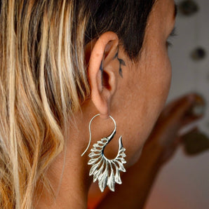 Gypsy Feather Silver Earrings