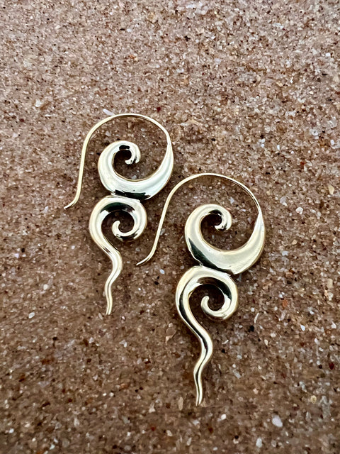 Brass River Goddess Earrings